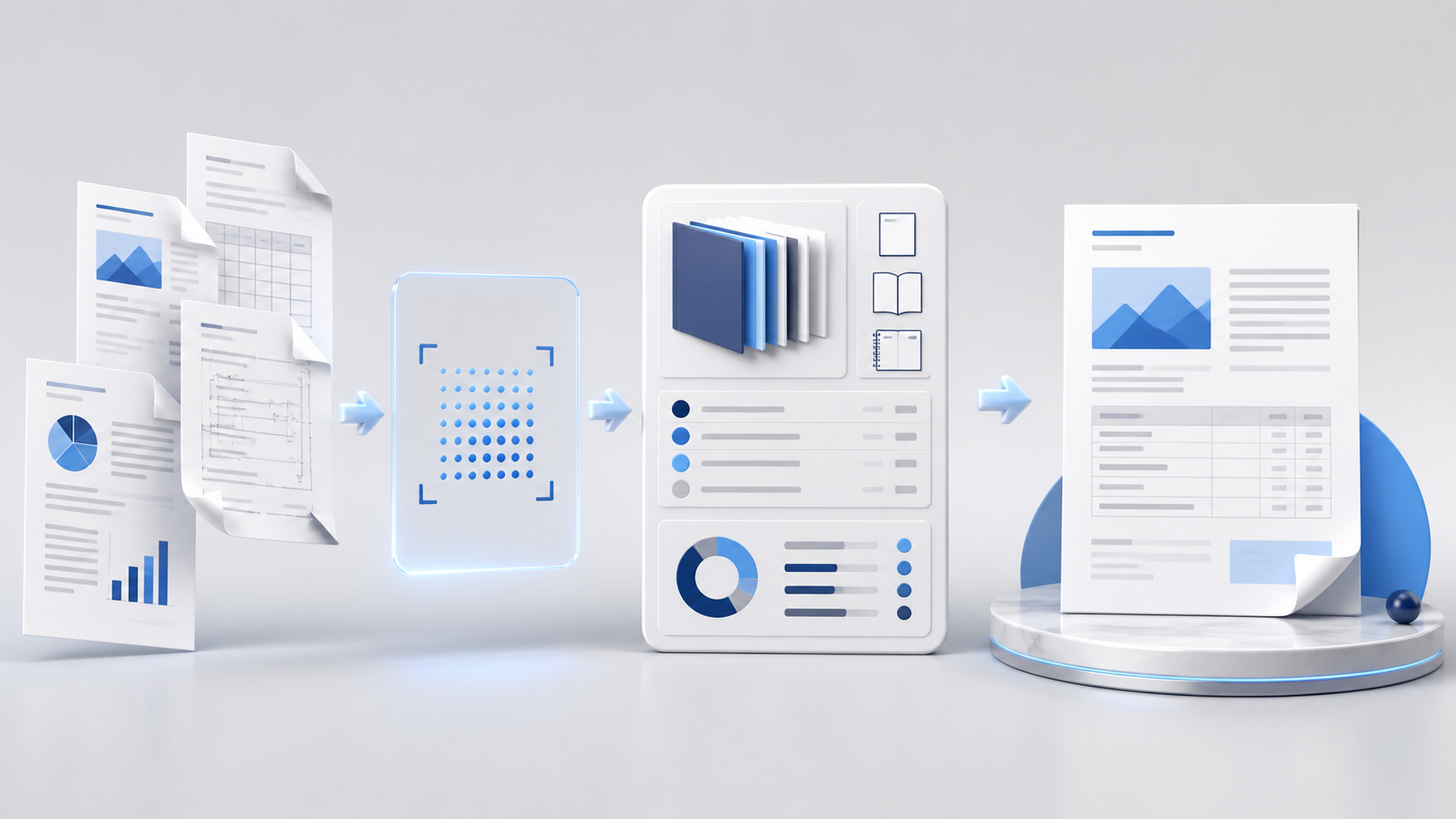 Documents moving through cost calculation into a print quotation